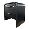Image 3 : Black Rounded 2-Drawer Nightstand (23.5x15.5x24)