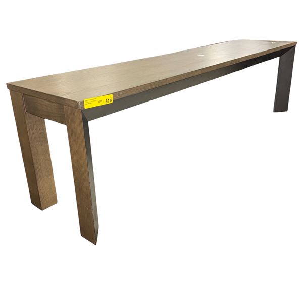 Long Parsons-Style Dining Bench in Grey Oak Finish (69x16x19.5)