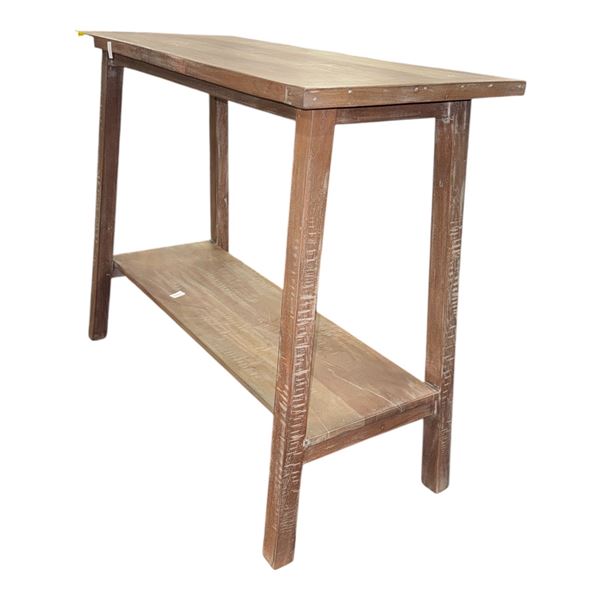 Rustic Grey 2-Tier Console Sofa Table