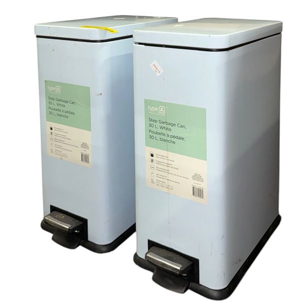 Group of 2 Light Blue Trash Bins