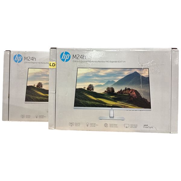 Group of 2 HP M24h 23.8" Diagonal FHD Monitor in box