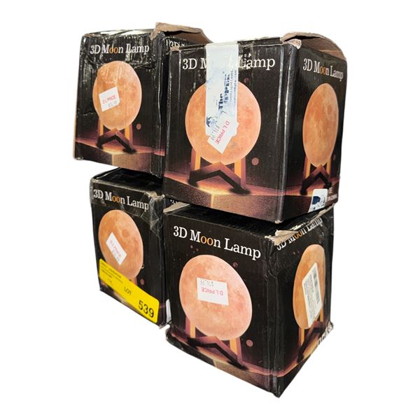 Group of 4 3D Moon Candles