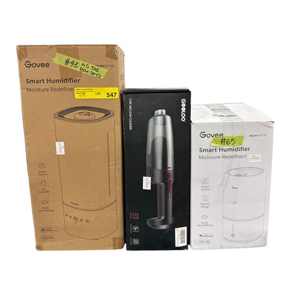 Group of Misc. in box - Smart Humidifier, Car Vac, Smart Humidifier, Etc.