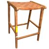 Image 1 : Woven Leather Seat Wooden Bar Stool (26.5 H)