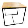 Image 2 : Square Wood Top Black Metal Frame End Table (20x20x20)