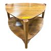 Image 1 : Two-Tier Organic Shape Solid Wood Coffee Table (30 DIA x 17)