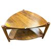 Image 2 : Two-Tier Organic Shape Solid Wood Coffee Table (30 DIA x 17)