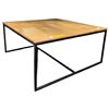 Image 1 : Square Wood Top Black Metal Frame End Table (30x30x14)