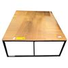 Image 2 : Square Wood Top Black Metal Frame End Table (30x30x14)
