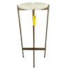 Image 1 : Round Marble Top Tall Brass Metal Accent (34.5 H)