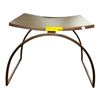 Image 1 : Modern Curved Brass-Finish Metal Accent Bench Stool (20x16x18)
