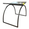 Image 2 : Modern Curved Brass-Finish Metal Accent Bench Stool (20x16x18)
