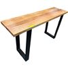 Image 1 : Modern Industrial Wood Top Bench with Black Metal Legs (56x16x30) - RV $295