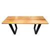 Image 2 : Modern Industrial Wood Top Bench with Black Metal Legs (56x16x30) - RV $295