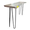 Image 1 : Rustic Live-Edge Wood Bench with Black Metal Hairpin Legs (46x15x30.5) - RV $295