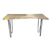 Image 2 : Rustic Live-Edge Wood Bench with Black Metal Hairpin Legs (46x15x30.5) - RV $295