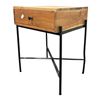 Image 2 : Modern Industrial Wood 1-Drawer Nightstand / Accent Table with Black X-Frame Metal Legs (16.5x16x22)