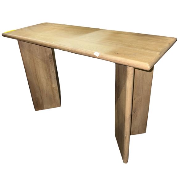 Modern Light Wood Dining Bench with Angled Panel Legs (46.5x30.5x18)