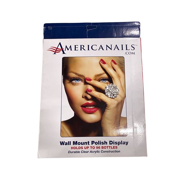 Americanails Clear Acrylic Wall-Mount Nail Polish Display Rack