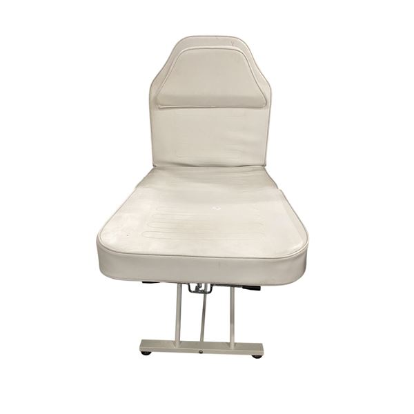 White Vinyl Pedicure / Spa Stool with Adjustable Height Footrest