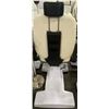 Image 2 : Cream Vinyl Multi-Section Hydraulic Pedicure / Spa Chair with Removable Headrest and Armrests