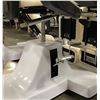 Image 3 : Cream Vinyl Multi-Section Hydraulic Pedicure / Spa Chair with Removable Headrest and Armrests