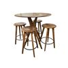 Image 1 : Mid-Century Modern Round Wood Bar Table and Stool Set (Includes 4 Stools) (36x DIA x 37)