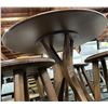 Image 3 : Mid-Century Modern Round Wood Bar Table and Stool Set (Includes 4 Stools) (36x DIA x 37)