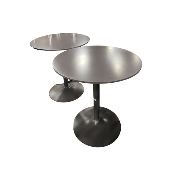 Group of 2 Modern Minimalist Round Black Metal Accent (28 DIA x 30)