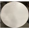 Image 2 : Modern Minimalist Round Cream Dining Table with Black Metal Starbase Legs (35.5 DIA x 30)