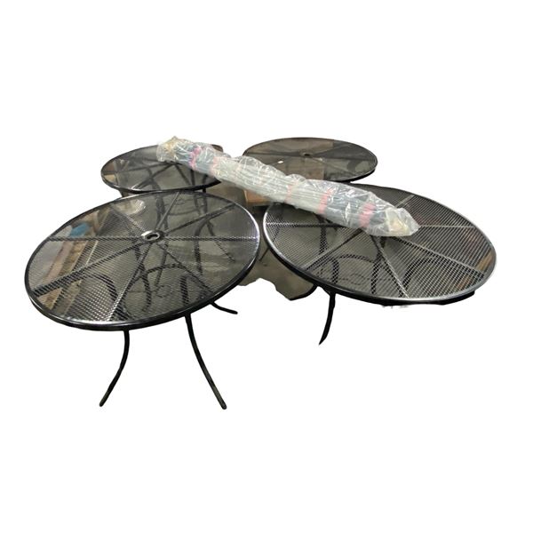 Group of 5:  4-Pcs Round 36" Patio Dining Tables and Patio Umbrella - without base