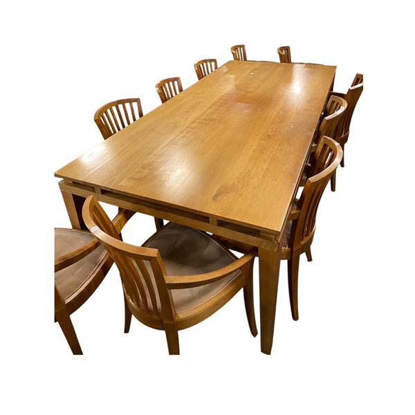 11-Piece Dining Set, Table size H30" x W89" x D41" - some minor wear on the top