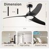 Image 3 : 3-Boxes - BNIB TAVZAKE 42" Ceiling Fans Black - RV: $145.99 Each - with Light and Remote Control