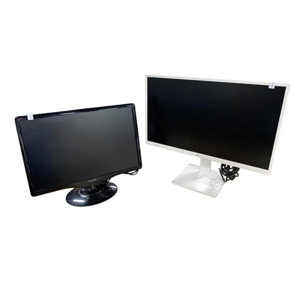 2-Pcs Computer Monitor - Viewsonic VA2232wm & LG 27BK550Y-W