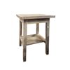 Image 1 : Weathered Light Brown Wooden Side Table, H24" x 17" x 16"