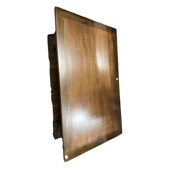 Brown Rectangular Wooden Coffee Table, H20" x W54" x D30"