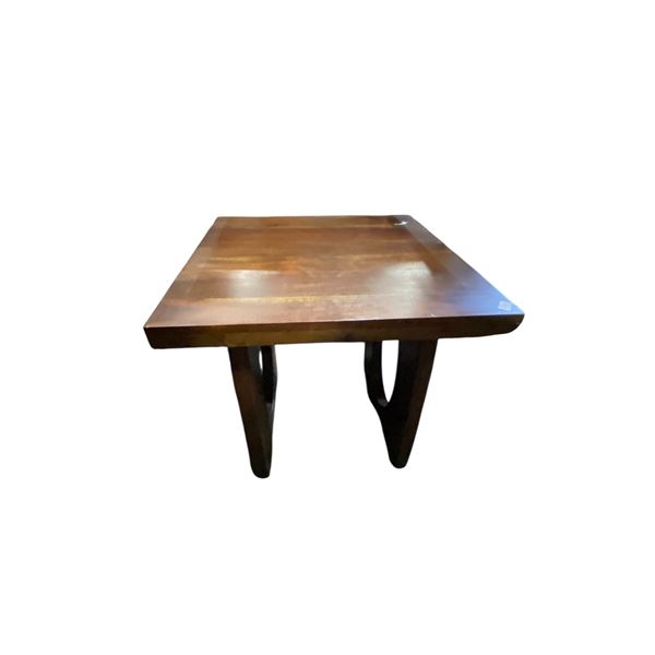 Dark Brown Wooden Side Table, H22" x W23.5" x D24"