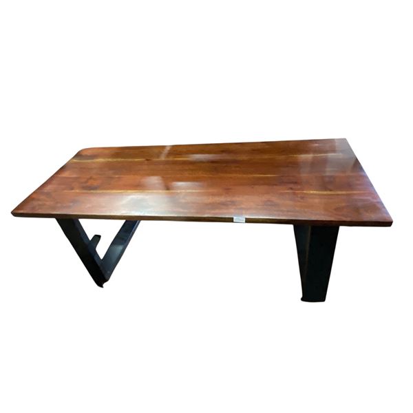 Rectangular Wooden Coffee Table, Chestnut, H17" x W46" x D16"