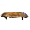 Image 1 : Free-Form Live-Edge Wooden Bench, Chestnut, H18" x W69" x 17"