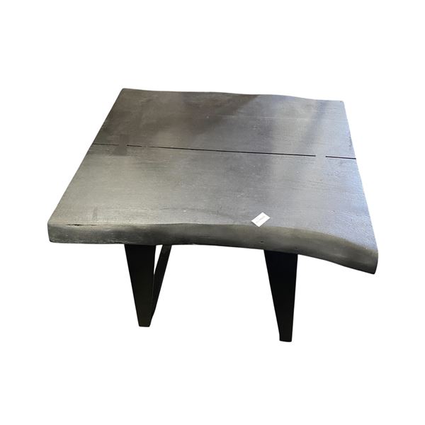 Charcoal Black Square Wooden Side Table, H24" x W24" x D20"