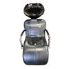 Image 1 : Salon Shampoo Backwash Station with Ceramic Basin Bowl and Armrests