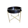 Image 1 : Black Round Wooden Tray-Top Side Table, H23" x Dia 22"