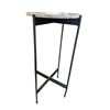 Image 1 : White Marble Round Accent Side Table, H26" x Dia. 13"