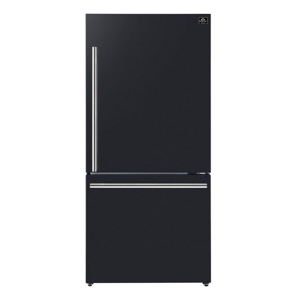 BNIB - Forno Milano Espresso 31-Inch 17.2 cu. ft. Bottom Freezer Right Swing Door Refrigerator in Bl