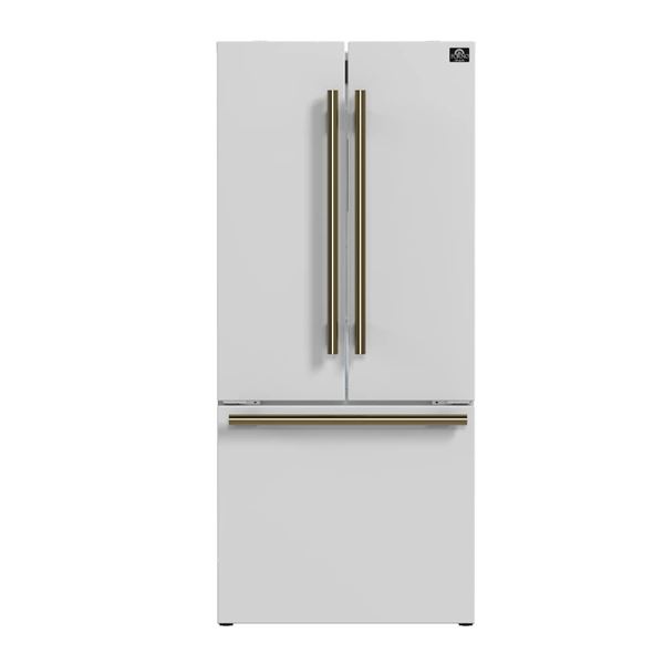 BNIB - Forno 31-inch French Door White Refrigerator, Bottom Freezer 17.5 cu. ft. No Frost Fridge, Ic