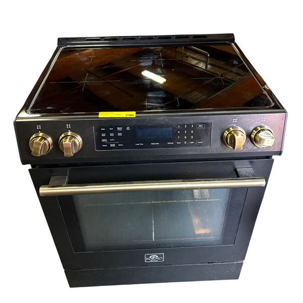 Forno Espresso Donatello 30" Induction Range Black, 4 elements, 5.0 cu.ft. True Convection Oven - Mo