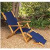Image 2 : Patioflare Portable Lounge Chair with Leg Rest, Blue in box