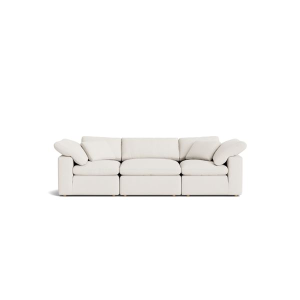 Sunday's Movie Night Large 96" 2 over 2 Sofa - Cream - 90in W x 45in D x 32in H - RV $2,860 (From Oo