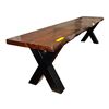 Image 1 : Live-Edge Wooden Coffee Table / Bench, Chestnut, H18" x W70" x D16