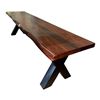 Image 2 : Live-Edge Wooden Coffee Table / Bench, Chestnut, H18" x W70" x D16